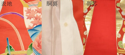 平和屋着物∵女の子 十三参り 子供 祝着・長襦袢・袋帯セット 駒刺繍 糸車草花紐文 金彩 逸品 CAAT6229ze