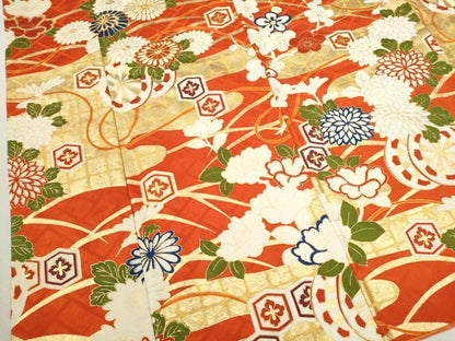 平和屋着物∵女の子 十三参り 子供 祝着 駒刺繍 エ霞花車文 金彩 逸品 CAAT6233ze