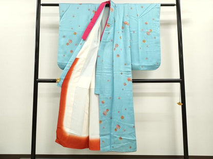 平和屋着物∵女の子 十三参り 子供 祝着・袋帯セット 鞠 金彩 逸品 CAAT6234ze
