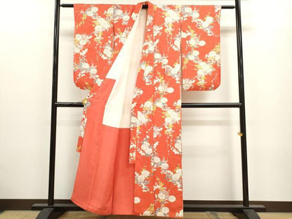 平和屋着物∵女の子 十三参り 子供 祝着・袋帯・しごき・帯揚げセット 枝梅文 大丸扱い 逸品 CAAT6246ze