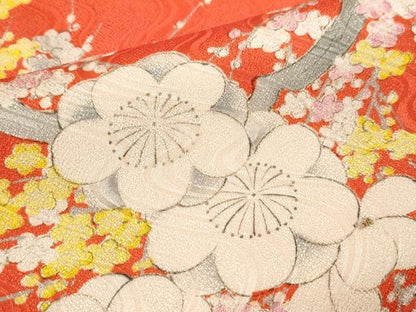 平和屋着物∵女の子 十三参り 子供 祝着・袋帯・しごき・帯揚げセット 枝梅文 大丸扱い 逸品 CAAT6246ze