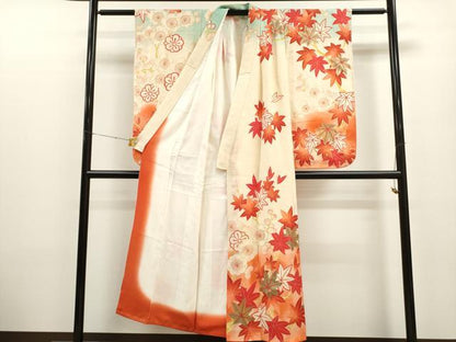 平和屋着物∵女の子 十三参り 子供 袋帯セット 草花文 暈し染め 金彩 逸品 CAAT6268ze