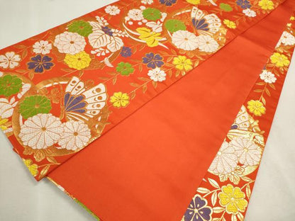 平和屋着物∵女の子 十三参り 子供 袋帯セット 草花文 暈し染め 金彩 逸品 CAAT6268ze