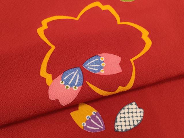 平和屋着物∵女の子 十三参り 子供 祝着 舞桜文 逸品 CAAT6299ze