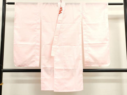 平和屋着物[]女の子　十三参り　子供　祝着・長襦袢セット　孔雀枝花文　鬼しぼ縮緬　逸品　CAAT6320ze