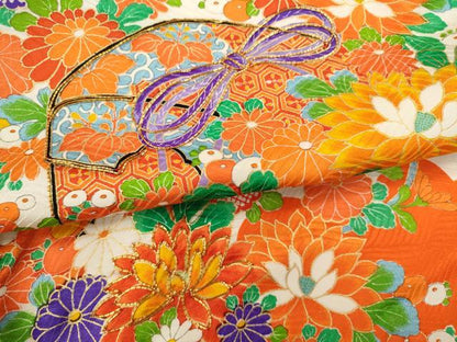 平和屋着物[]お宮参り　女の子　祝着　産着　初着　のしめ　駒刺繍　文箱草花文　逸品　CAAT6322ze