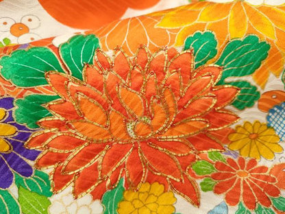 平和屋着物[]お宮参り　女の子　祝着　産着　初着　のしめ　駒刺繍　文箱草花文　逸品　CAAT6322ze
