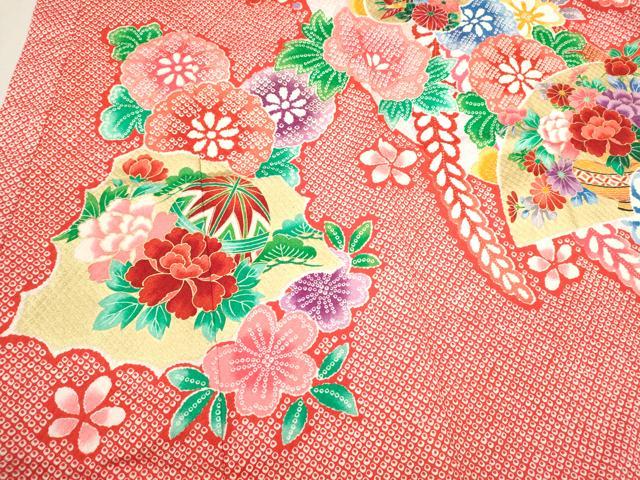 平和屋着物[]お宮参り　女の子　祝着　産着　初着　のしめ　地紙重ね花車吉祥舞蝶文　金彩　CAAT6327ze