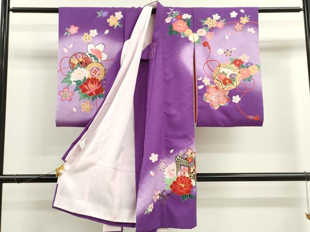 平和屋着物[]お宮参り　女の子　祝着　産着　初着　のしめ　花車吉祥文　暈し染め　金彩　洗える着物　	CAAT6337ze