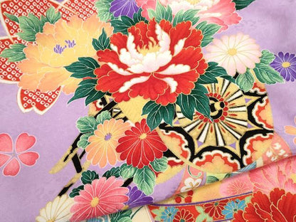 平和屋着物[]お宮参り　女の子　祝着　産着　初着　のしめ　花車吉祥文　暈し染め　金彩　洗える着物　	CAAT6337ze