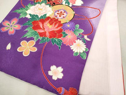 平和屋着物[]お宮参り　女の子　祝着　産着　初着　のしめ　花車吉祥文　暈し染め　金彩　洗える着物　	CAAT6337ze