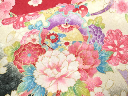 平和屋着物[]お宮参り　女の子　祝着　産着　初着　のしめ　雪輪鈴花束文　暈し染め　洗える着物　CAAT6339ze