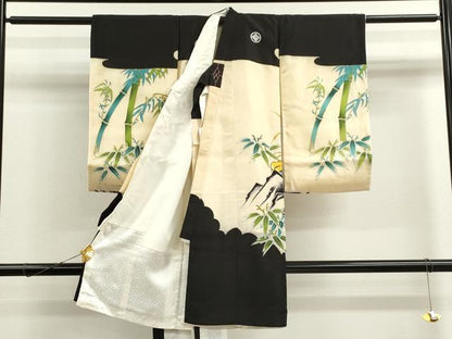 平和屋着物[]お宮参り　男の子　祝着　産着　初着　のしめ　刺繍　虎　笹竹文　金彩　逸品　CAAT6343ze