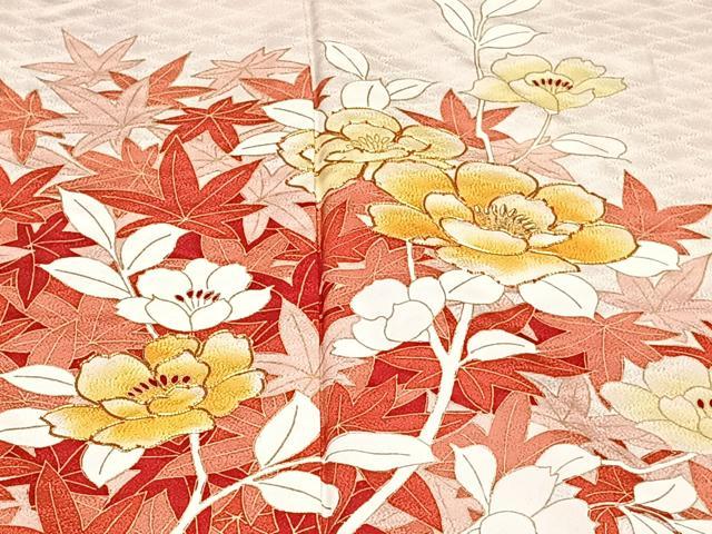 平和屋着物□訪問着 駒刺繍 枝花文 金彩 正絹 逸品 CAAT6498xi