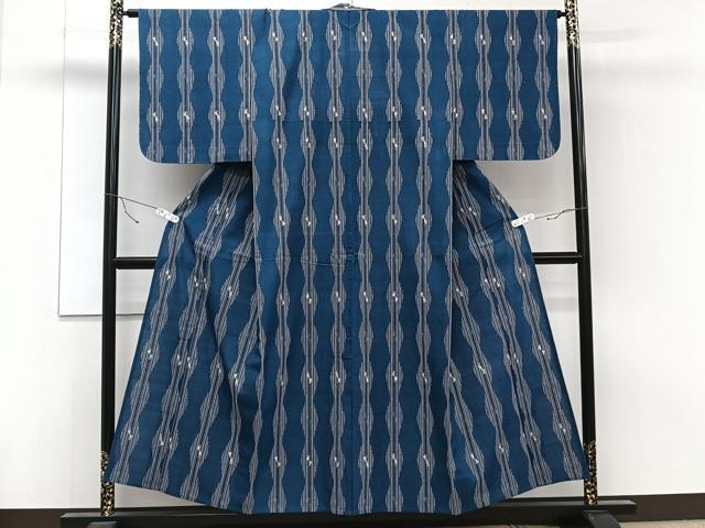 平和屋着物▽上質な小紋　単衣　立涌文　綿　逸品　未使用　CAAT6541xi