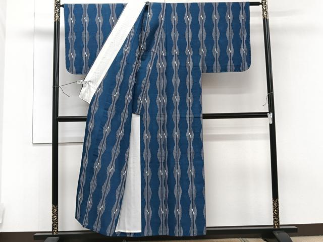 平和屋着物▽上質な小紋　単衣　立涌文　綿　逸品　未使用　CAAT6541xi