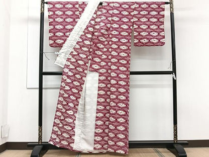 平和屋着物▽上質な紬　単衣　絞り　蜀江文　正絹　逸品　CAAT6543xi