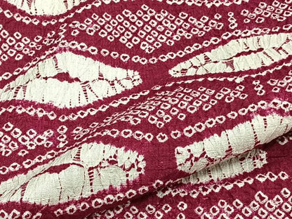 平和屋着物▽上質な紬　単衣　絞り　蜀江文　正絹　逸品　CAAT6543xi