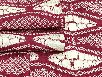平和屋着物▽上質な紬　単衣　絞り　蜀江文　正絹　逸品　CAAT6543xi