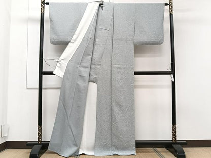 平和屋着物▽上質な小紋 単衣 あられ文 正絹 逸品 CAAT6544xi