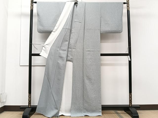 平和屋着物▽上質な小紋 単衣 あられ文 正絹 逸品 CAAT6544xi