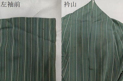 平和屋着物▽上質な小紋 単衣 縞 正絹 逸品 CAAT6546xi