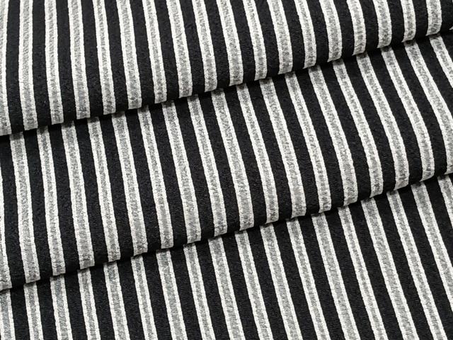 平和屋着物▽上質な小紋 単衣 縞 黒地 正絹 逸品 CAAT6548xi