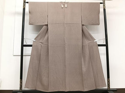 平和屋着物▽上質な色無地 単衣 赤白橡色 正絹 逸品 CAAT6549xi