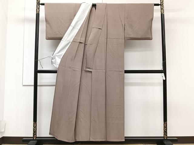 平和屋着物▽上質な色無地 単衣 赤白橡色 正絹 逸品 CAAT6549xi