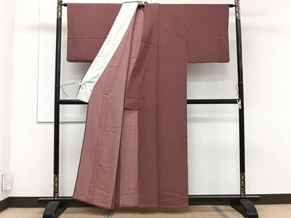 平和屋着物▽上質な小紋 単衣 市松文様 正絹 逸品 CAAT6551xi