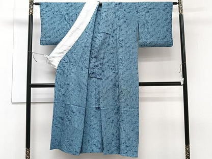 平和屋着物▽上質な小紋 単衣 杢目絞り 正絹 逸品 CAAT6552xi