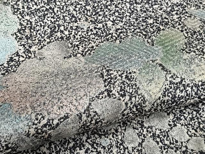 平和屋着物▽訪問着 単衣 辻が花 たたき染め 黒地 金銀彩 正絹 逸品 CAAT6555xi