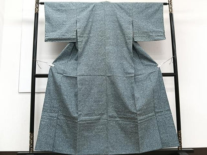 平和屋着物▽上質な紬 単衣 葉尽くし 正絹 逸品 CAAT6557xi