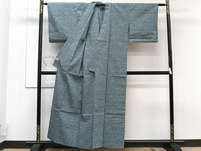 平和屋着物▽上質な紬 単衣 葉尽くし 正絹 逸品 CAAT6557xi