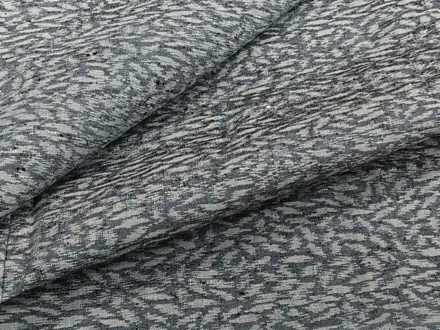 平和屋着物▽上質な紬 単衣 葉尽くし 正絹 逸品 CAAT6557xi