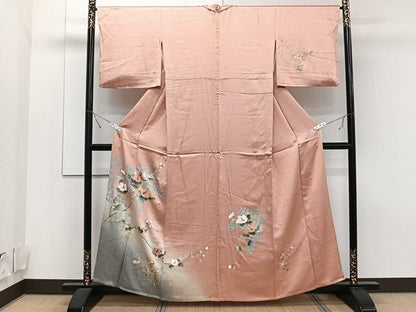 平和屋着物▽訪問着 単衣 草花文 暈し染め 金彩 正絹 逸品 CAAT6560xi