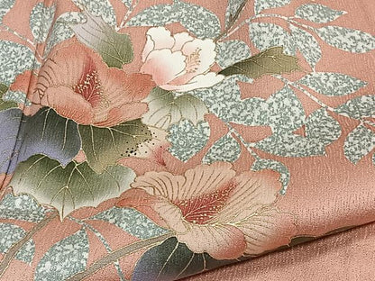 平和屋着物▽訪問着 単衣 草花文 暈し染め 金彩 正絹 逸品 CAAT6560xi