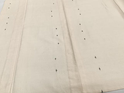 平和屋着物▽琉球紬 単衣 十字絣 反端付き 正絹 逸品 CAAT6561xi