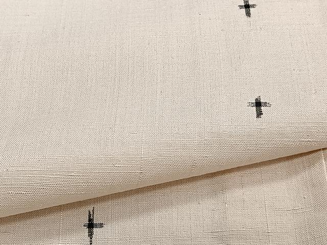 平和屋着物▽琉球紬 単衣 十字絣 反端付き 正絹 逸品 CAAT6561xi