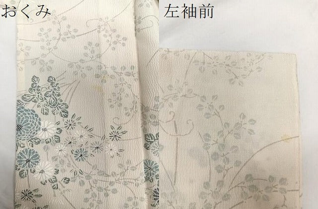 平和屋着物▽上質な小紋 単衣 草花文 正絹 逸品 CAAT6562xi