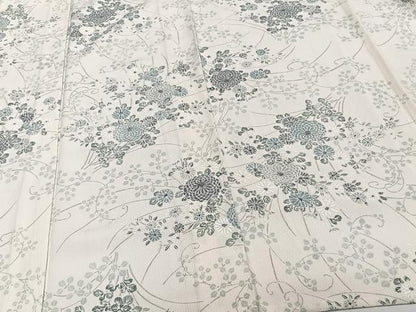平和屋着物▽上質な小紋 単衣 草花文 正絹 逸品 CAAT6562xi