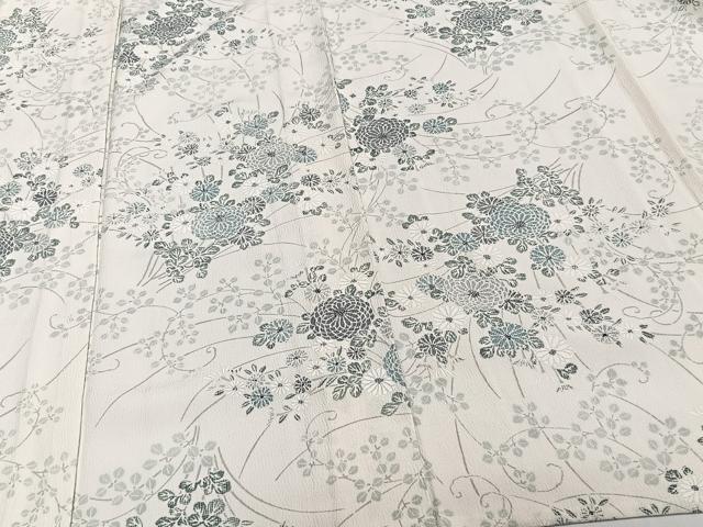平和屋着物▽上質な小紋 単衣 草花文 正絹 逸品 CAAT6562xi