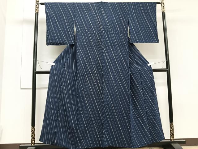平和屋着物▽上質な小紋 単衣 斜線文 正絹 逸品 CAAT6565xi