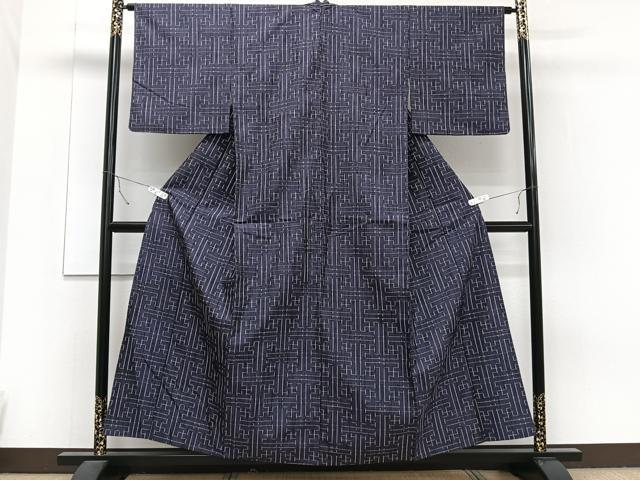 平和屋着物▽上質な紬 単衣 秋名バラ柄 正絹 逸品 CAAT6567xi