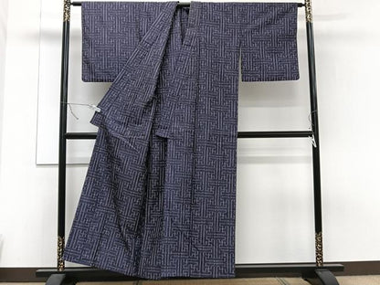 平和屋着物▽上質な紬 単衣 秋名バラ柄 正絹 逸品 CAAT6567xi