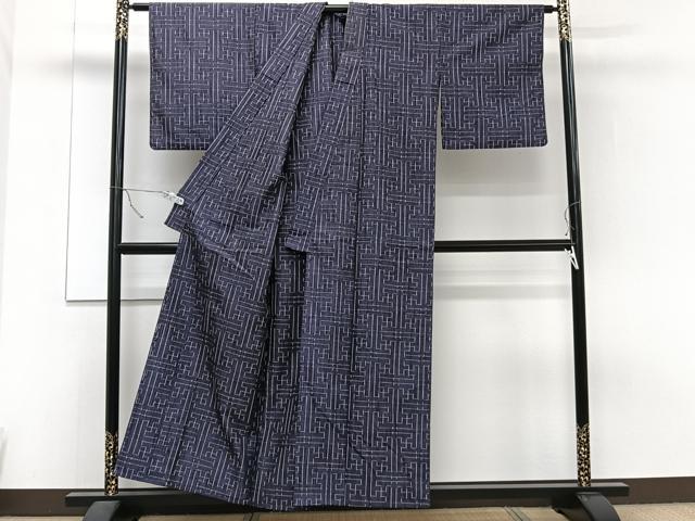 平和屋着物▽上質な紬 単衣 秋名バラ柄 正絹 逸品 CAAT6567xi