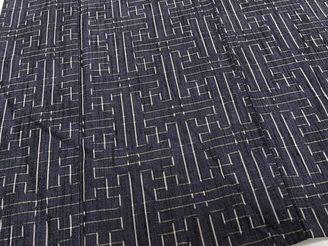 平和屋着物▽上質な紬 単衣 秋名バラ柄 正絹 逸品 CAAT6567xi