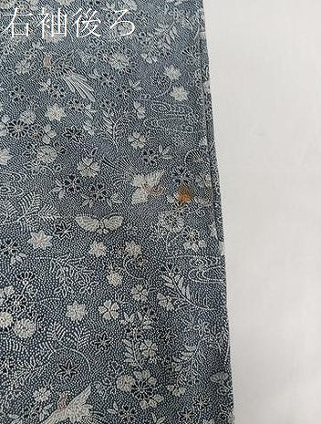 平和屋着物▽上質な小紋　単衣　作家物　鳳凰花蝶文　正絹　逸品　CAAT6570xi