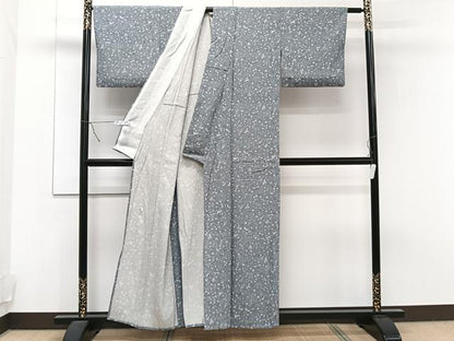 平和屋着物▽上質な小紋　単衣　作家物　鳳凰花蝶文　正絹　逸品　CAAT6570xi