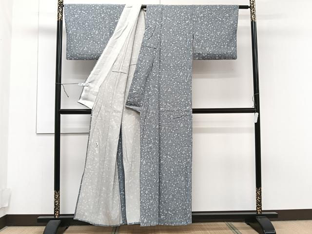 平和屋着物▽上質な小紋　単衣　作家物　鳳凰花蝶文　正絹　逸品　CAAT6570xi
